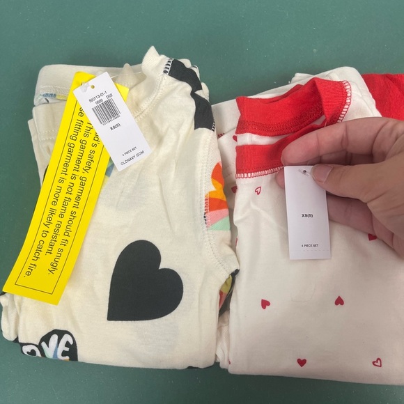 NWT Set of two old navy heart pajamas size xs (5) - Picture 2 of 3